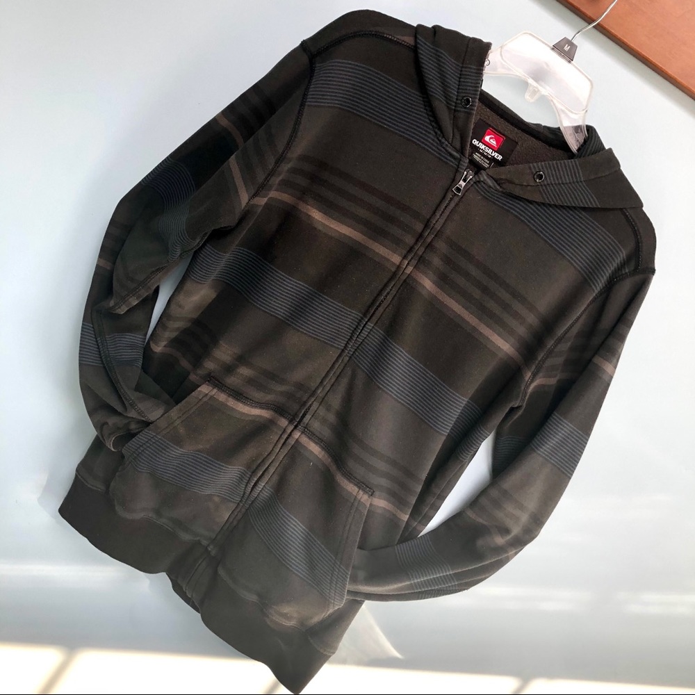 Quiksilver striped zip up hoodie sweatshirt